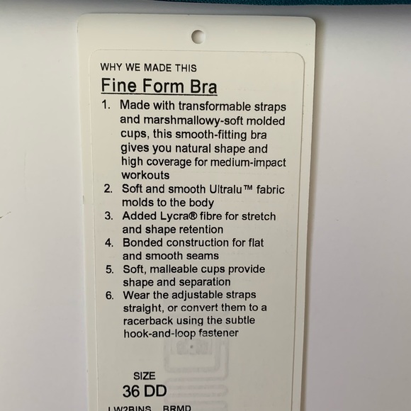 Lululemon NWT Fine Form Sports Bra 36DD - Picture 4 of 10